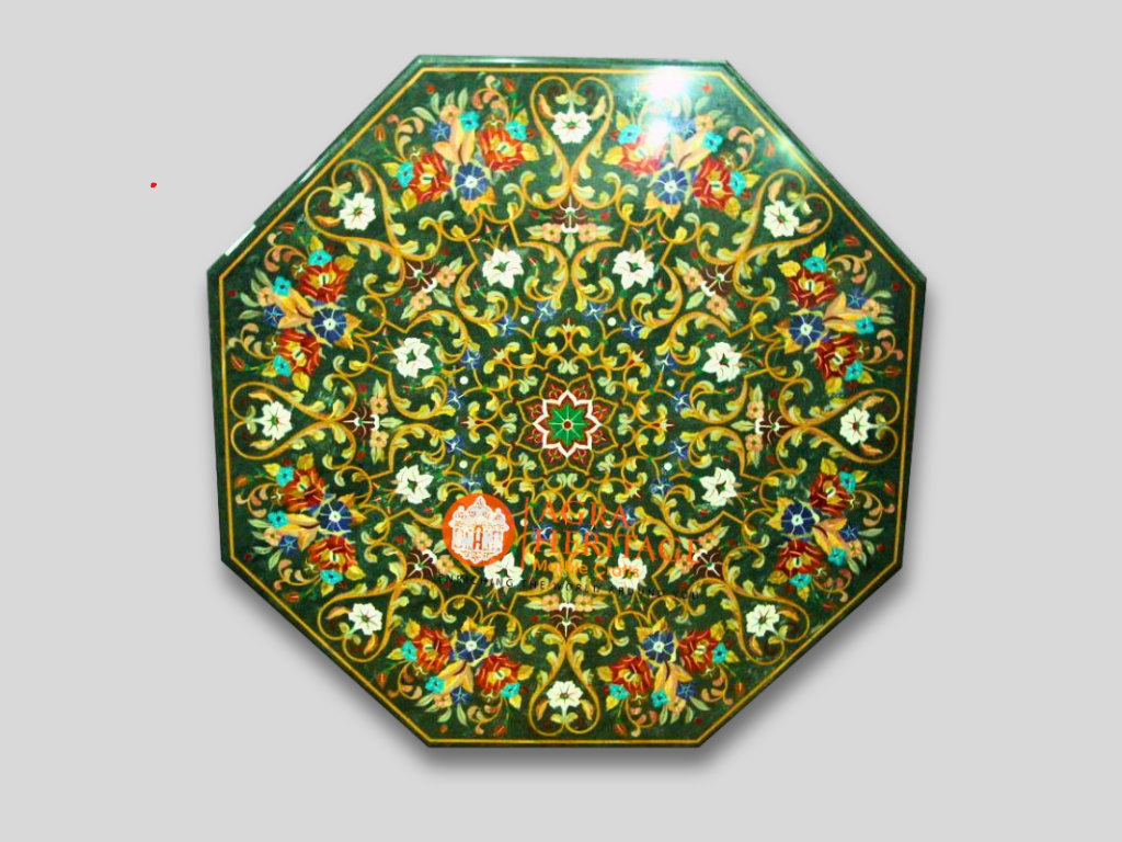 Marble Dining Table Top Pietra Dura Inlay Art